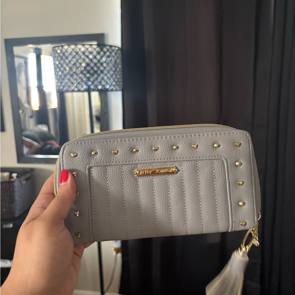 Betsey Johnson Gray Studded Women's Wallet